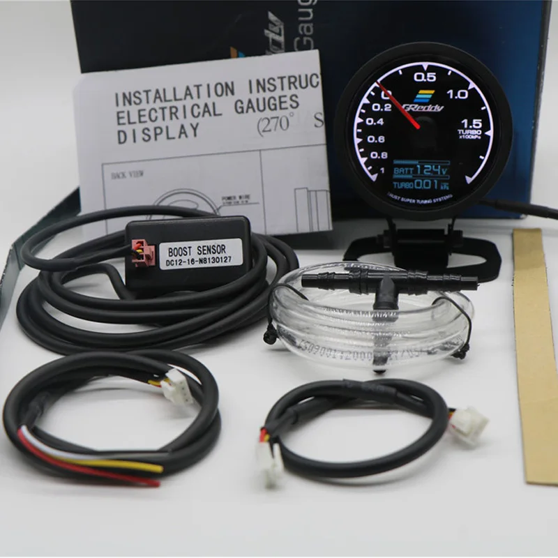 

Universial 7 Color Turbo Boost Gauge Car Digital Display D/A LCD in 1 Racing Meter GReddi Turbine Water Temp Gauge 62mm 2.5 Inch
