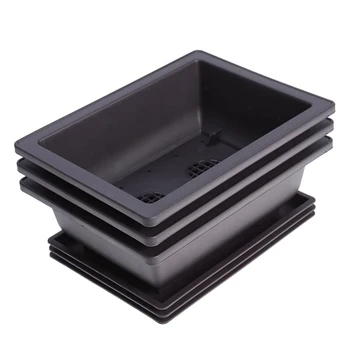 

6 Packs Bonsai Training Pots with Tray Plastic Bonsai Plants Gg Pot for Garden Yard Living Room 22.5X16.5cm