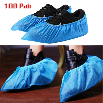 

50/100Pairs Disposable Shoe Boot Cover Waterproof Dustproof Non-slip Ultra-thick Ideal For Museum, Workplace, Indoor Carpet