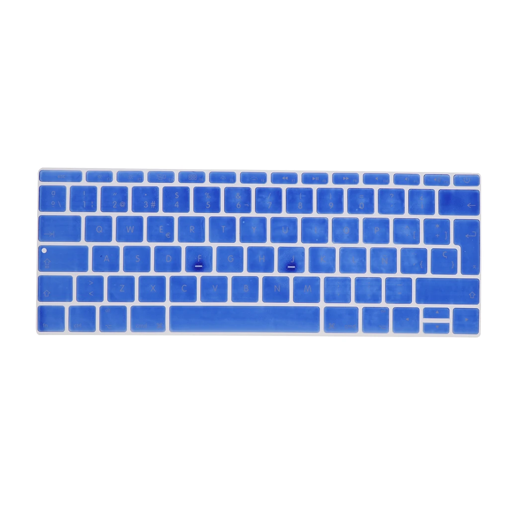 Soft-Touch Thin Waterproof Washable Silicone Keyboard Protector Spanish Phonetic Keyboard Film European Fits for 12inch Macbook