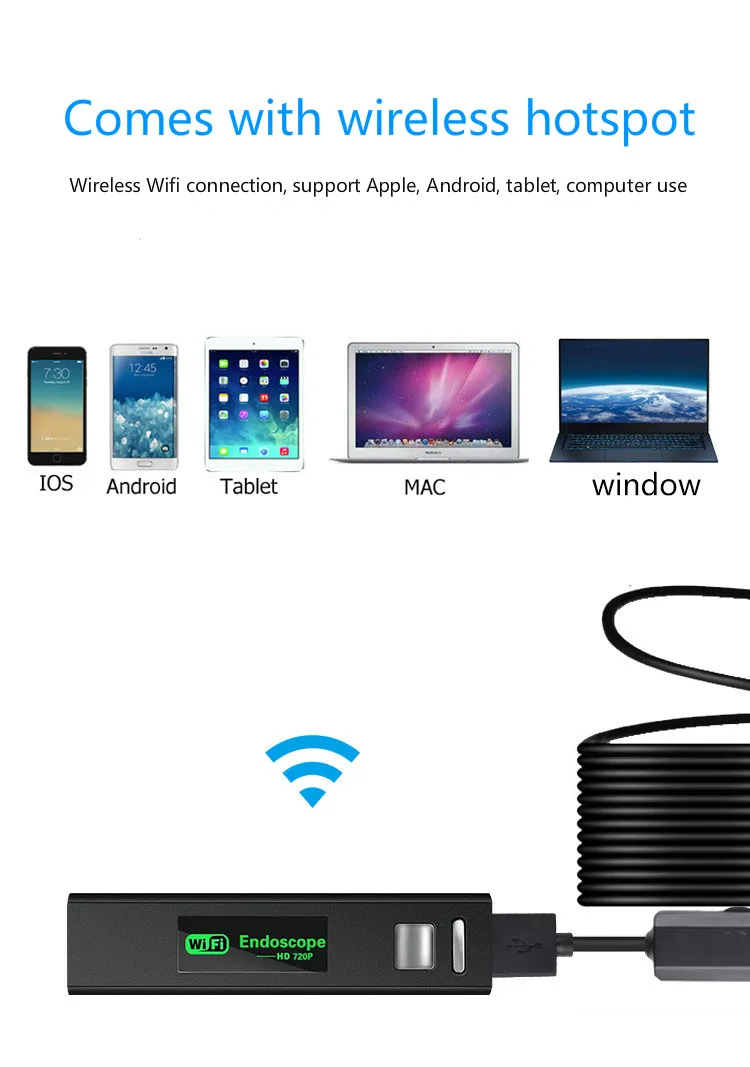 1200P ультра прозрачный эндоскоп для Apple Android WiFi мобильный телефон объектив 8 мм