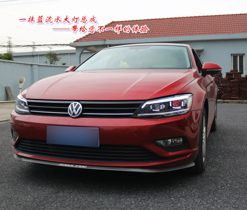 Для Volkswagen lamando 15-19 головной светильник в сборе для 15-19 старых модифицированных неоновых двойной светильник-объектив СВЕТОДИОДНЫЙ стример