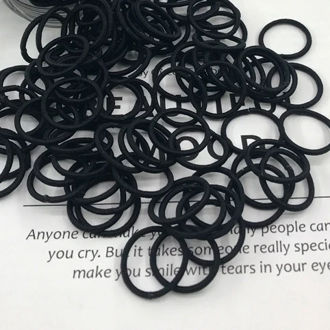 Black Small - OPP 100 шт./компл. мульти Цвет крошечные девушки Карамельный цвет резинки для волос без складок ленты объемные эластичные резинки для волос аксессуары FQ002 - Цвет: Black Small - OPP