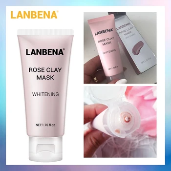 

LANBENA Rose Clay Face Mask Moisturizing Nourishing Deep Cleaning Remove Grease Shrinks Pores Oil Controlling Firming Skin Care