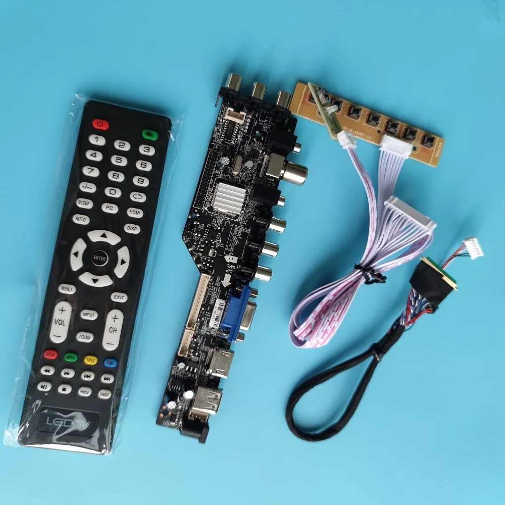 

Комплект для LTN156AT24 HDMI-совместимая панель AV DVB-T DVB-C плата цифрового контроллера USB VGA TV 1366X768 пульт дистанционного управления