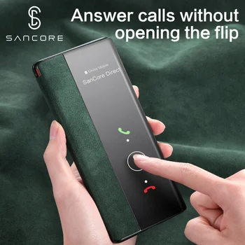

SanCore for HUAWEI mate30/mate 30 pro Flip Comprehensive protection Phone Case Alcantara Business Premium Cellphone Shell Luxury