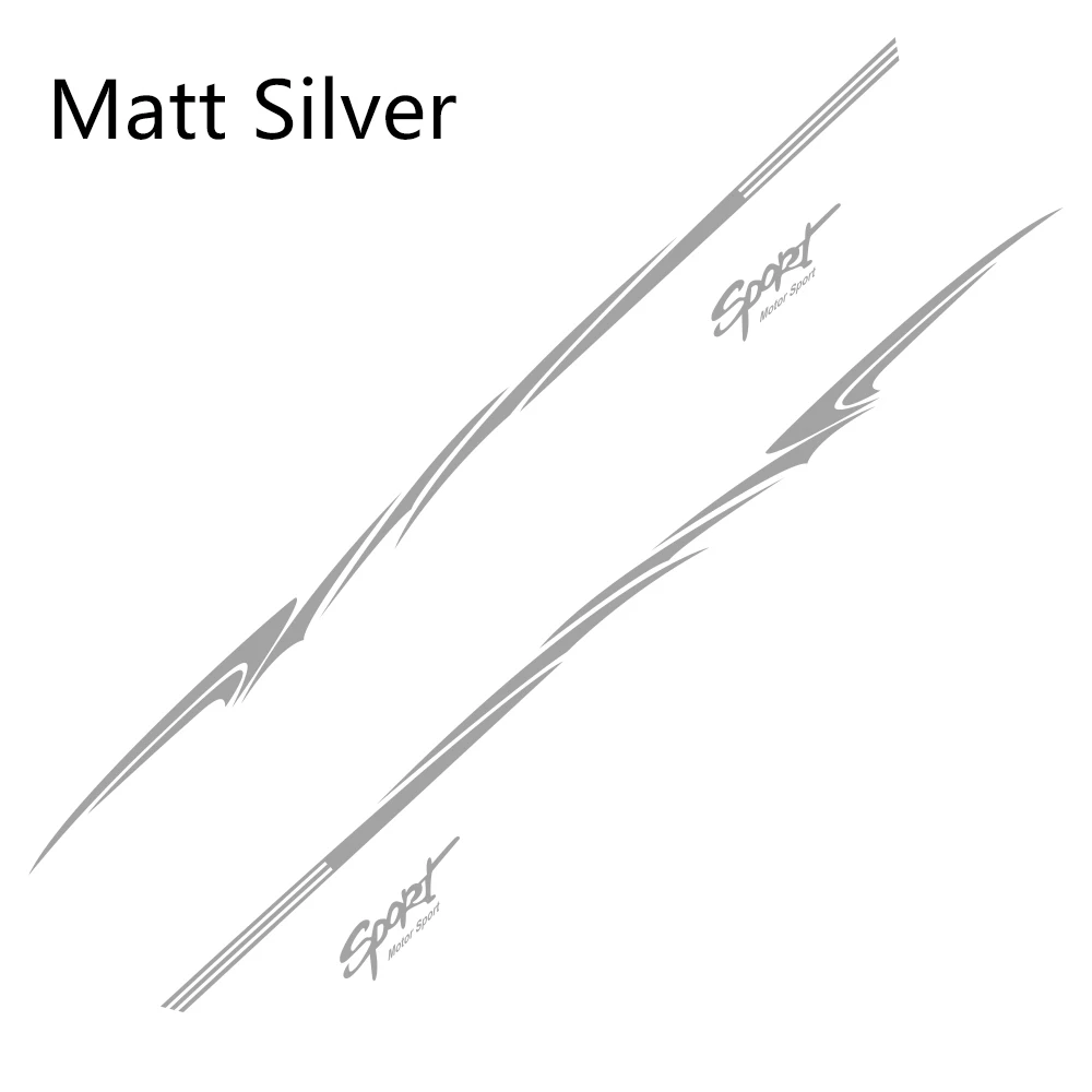 Matt Sliver 2PCS For Qashqai Prado CRV Sportage Mokka Tucson KX5 Tiguan Duster CX-5 All SUV Cap Side Door Stickers Car Tuning Accessories - Название цвета: Matt Sliver