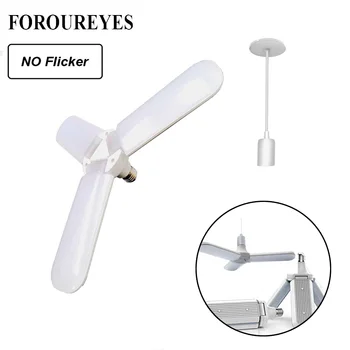 

45W LED Bulb With E27 Lamp Holder SMD2835 228leds Foldable Fan Blade Angle Adjustable Lamp Home Energy Saving Lights