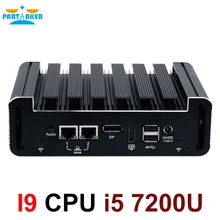 Причастником Intel Core i5 7200U промышленный безвентиляторный мини-ПК Windows 10 4K HTPC NUC HDMI DP 6 USB 2 COM для Бизнес офиса