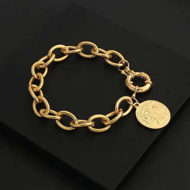 AENSOA-pulsera de aleación de cobre para hombre y mujer, brazalete de Color dorado, joyería de moda, gran oferta, 2020