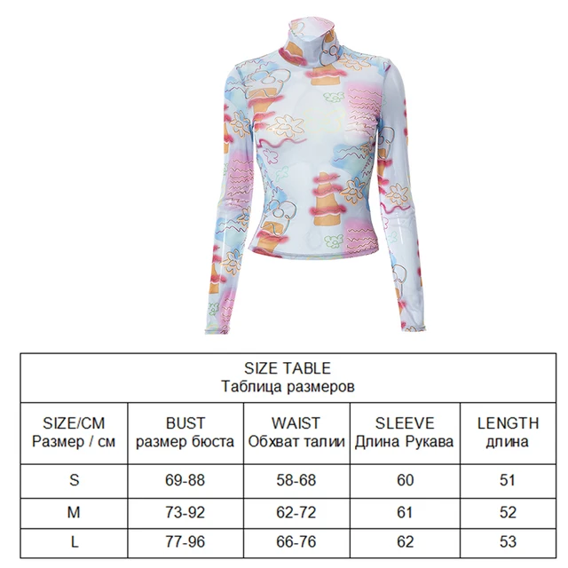 Y2K Mesh Top Women Streetwear Long Sleeve Graphic Tee See Through O Neck  Tops Slim Anime T-shirt Sexy Crop Top Women Clothing purple