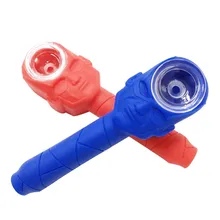 1 шт. творческий силикона с рисунком курительной трубки и Стекло водопроводные трубы травы курительная трубка, курение аксессуары