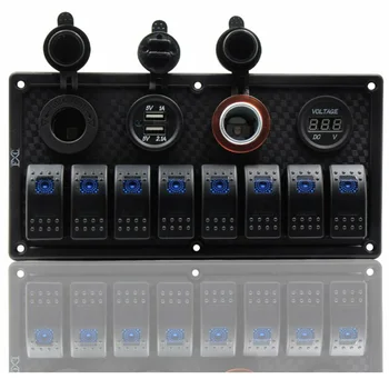 

Circuit Breaker Rocker Switch Panel Voltmeter Waterproof Car Marine Boat ABS