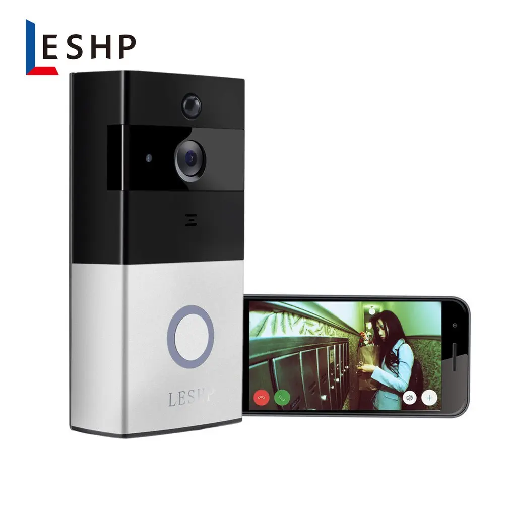 

LESHP 1080P Wireless WiFi Battery Ring Video Doorbell HD 2.4G Phone Remote PIR Motion Two-way Talk Home Alarm Security
