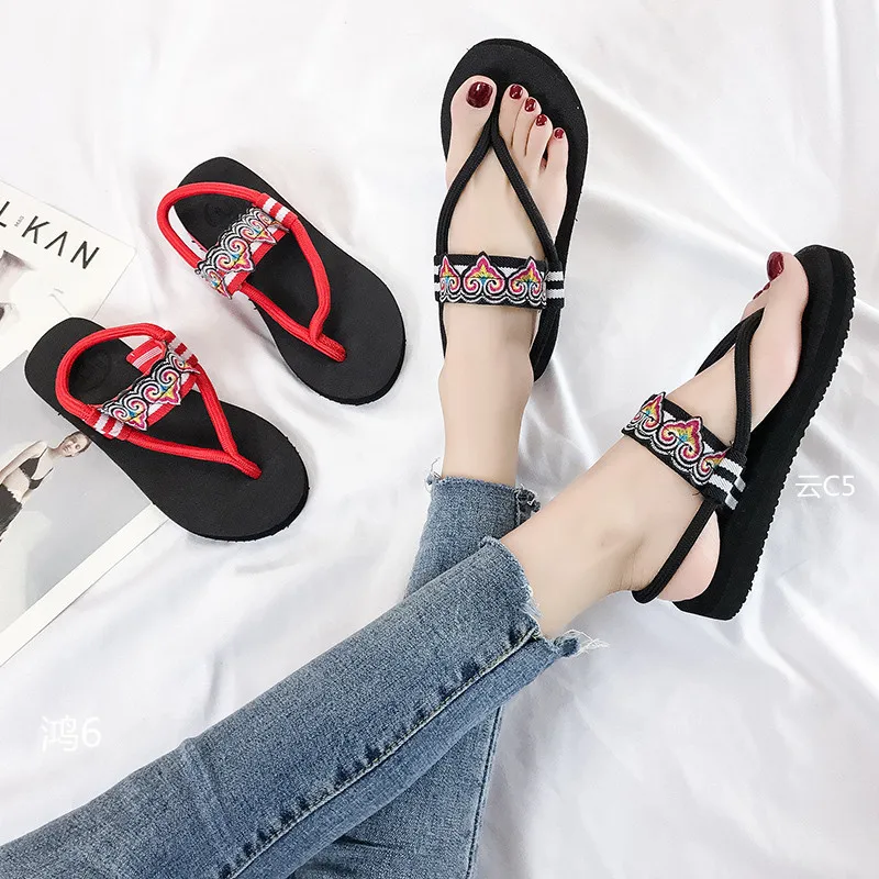 

Cross Straps Sewing WOMEN'S Shoes New Style Fairy Wind Summer Versitile Fashion Flat Anti-slip Seaside Holiday Sandals