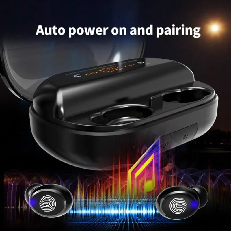 

Touch Control Wireless Bluetooth Headset 5.0 Hifi Earphone with Mic Dual Ear Bluetooth Headset Stereo Phone With Charger Box