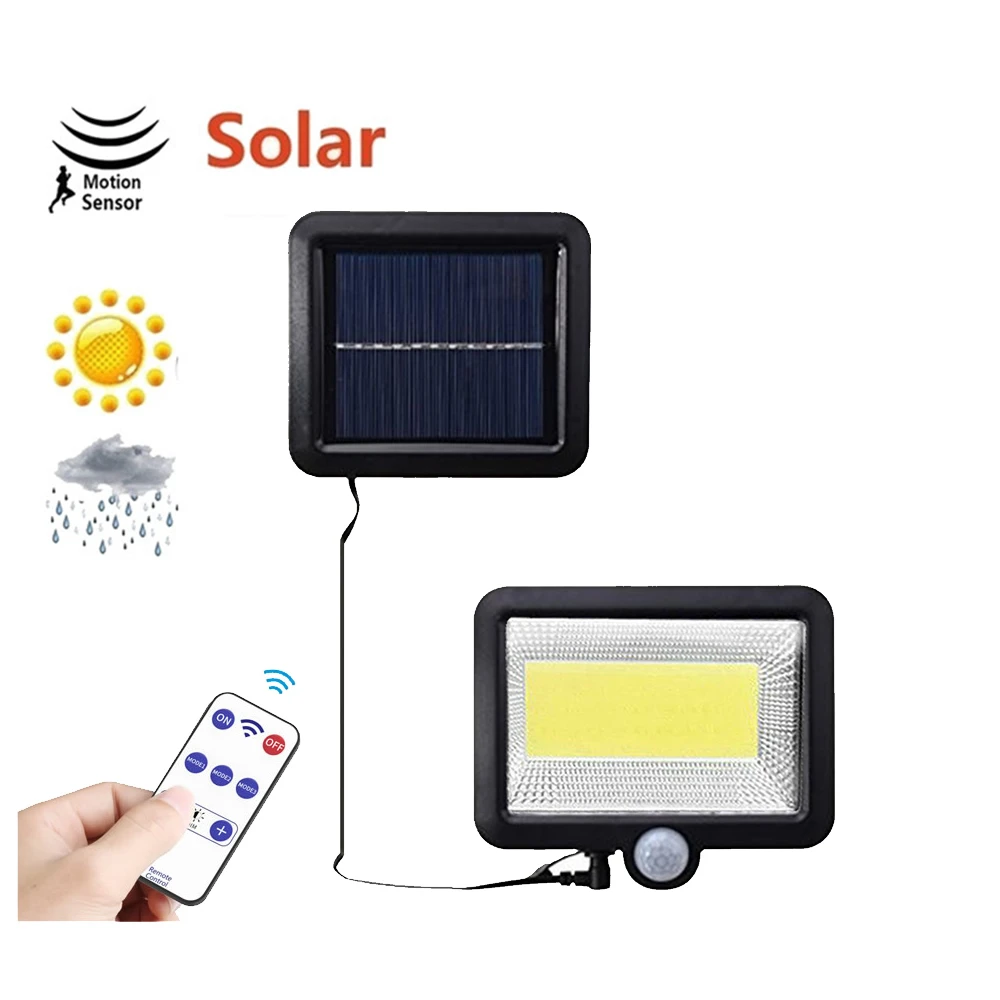 

100 LED solar Leds Light Waterproof Motion Sensor Wall Lamp Powered Panel Lighting Street Outdoor Garden White Black Color seper