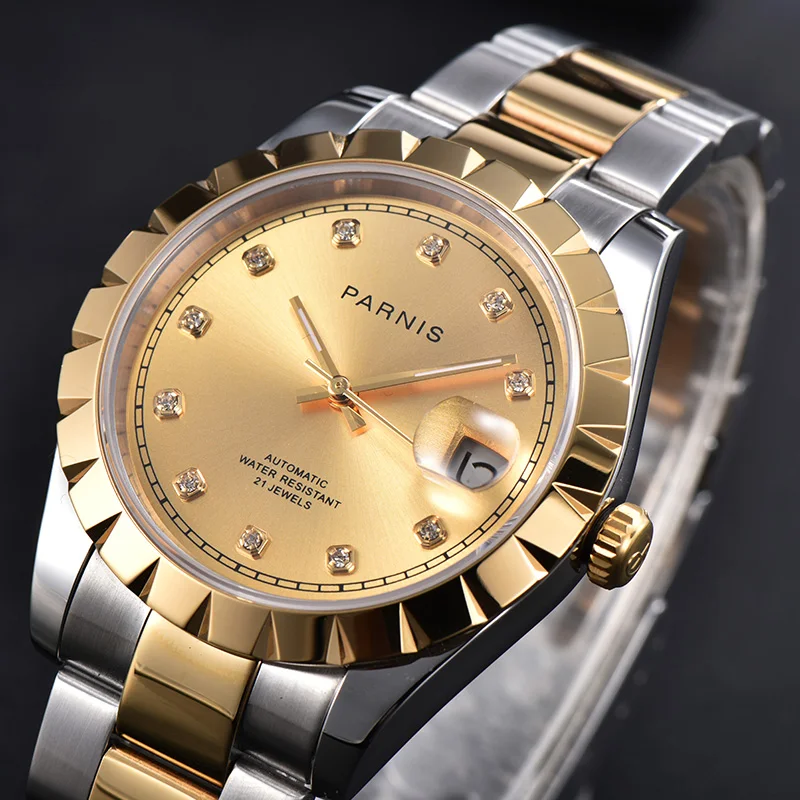 

Parnis 39 мм Мужские Роскошные автоматические часы с сапфировым стеклом miyota 8215 автоматические механические часы