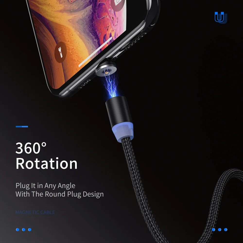 Магнитный кабель Micro USB для iPhone 11 Samsung A51 Android магнитное зарядное устройство