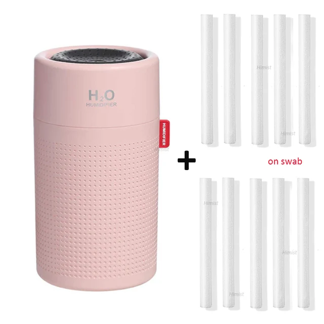 Wireless Air Humidifier USB Portbale Aroma Diffuser 2000mAh Battery Rechargeable Umidificador Essential Oil Humidificador 750ML Pink 10 filter