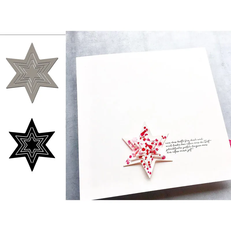 

3D Five-pointed Star Beautiful Decoration Metal Cutting Dies Scrapbooking Album Paper DIY Cards Crafts Embossing Die Cuts 2019