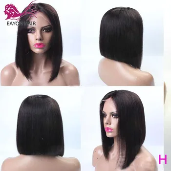 

EAYON 13x6 Lace Frontal Wigs PrePlucked with Baby Hair Remy Silky Straight Brazilian Hair Lace Front Human Hair Wigs 130%Density