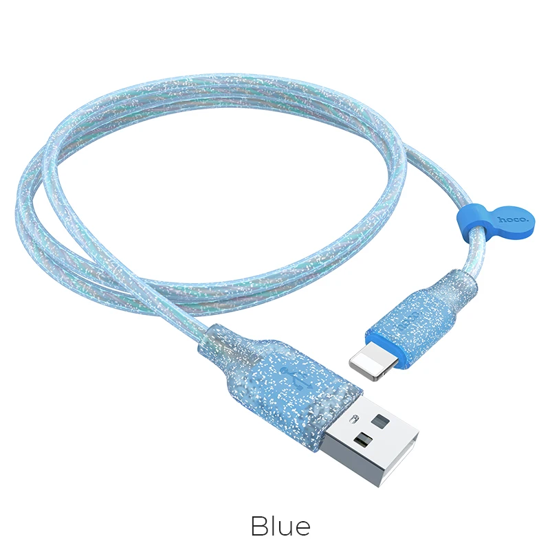 HOCO usb кабель для iphone Xr X Xs Max 8 7 6 plus 6s 5 Быстрая Зарядка Кабели зарядное устройство для мобильного телефона для iphone ipad - Цвет: blue