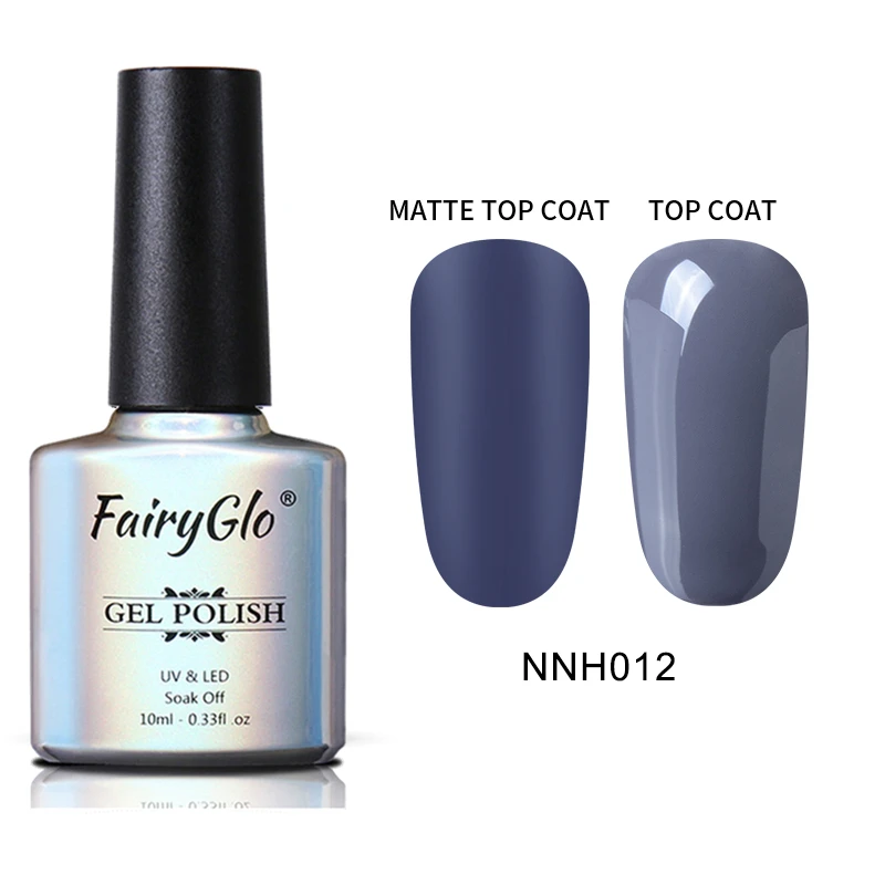 FairyGlo 10 мл серая серия УФ-гель для ногтей матовое верхнее покрытие цвет полуперманентный замачиваемый УФ-гель лак Сделай Сам дизайн ногтей гель-эмаль - Цвет: NNH012