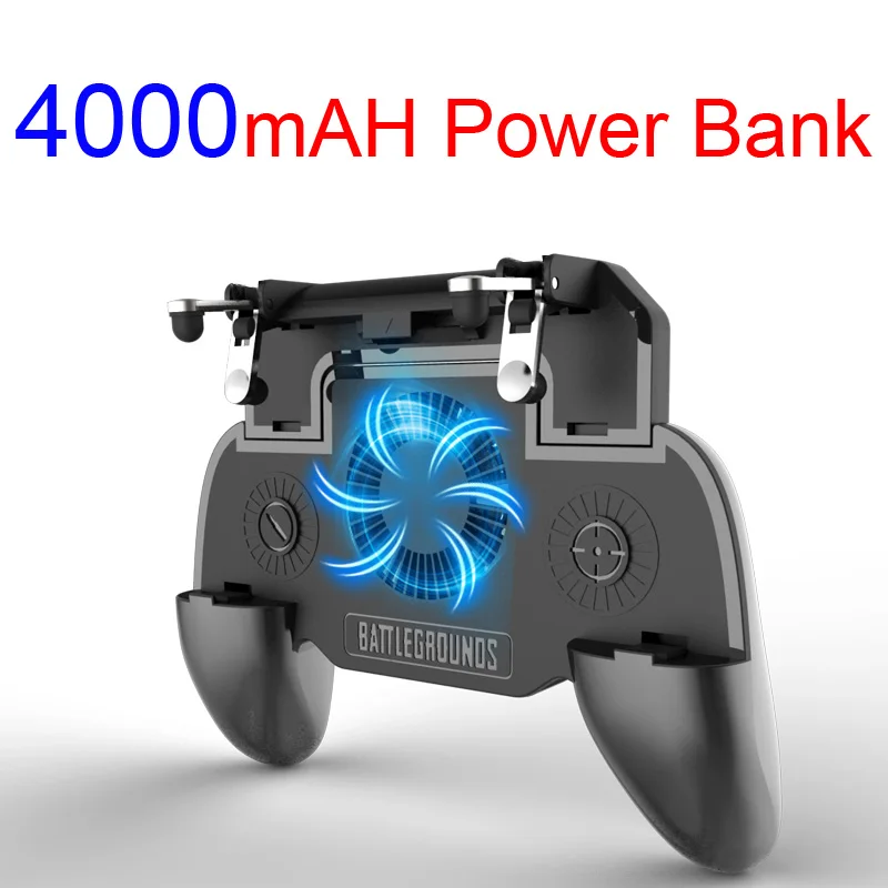 4000mAh Winex Pubg игровой контроллер мобильный триггер L1R1 шутер джойстик игровой коврик кулер для телефона вентилятор с 2000 мАч 4000 мАч power Bank - Цвет: 4000mAh