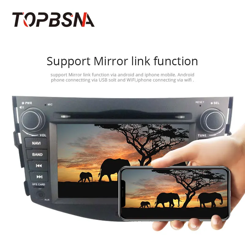 Best TOPBSNA IPS Android 9.0 Car DVD Player For Toyota RAV4 Rav 4 2007-2011 GPS Navi Stereo 2 Din Car Radio Octa cores 4G+64G Auto SD 4