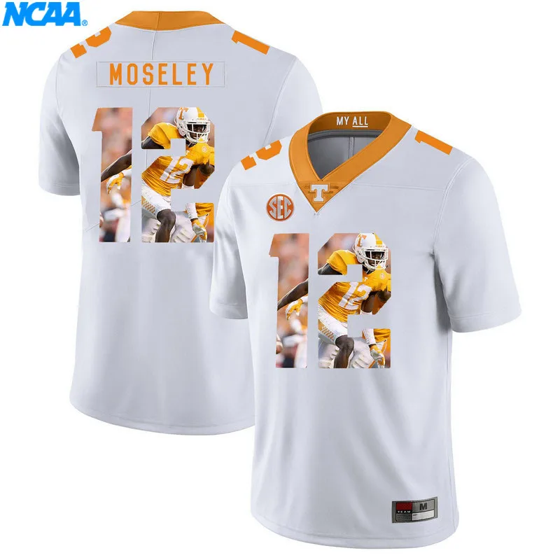 Новое поступление высокое качество NCAA майки Emmanuel Moseley#12 колледж футболка ограниченной серии Майки S-XXXL - Цвет: 2