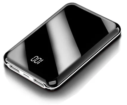 10000 мАч mini внешний аккумулятор портативная зарядка для iPhone 8 x Xiaomi mi повербанк Внешний зеркало экран светодиодный цифровой дисплей пауэр банк batterie externe romoss - Цвет: 10000mAh