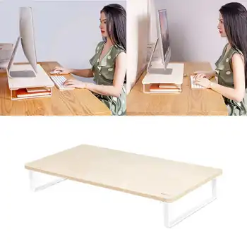 

80/135mm Computer Monitor Stand Wood Desktop Computer Screen Riser Keyboard Storage Laptop Stand Desk Holder