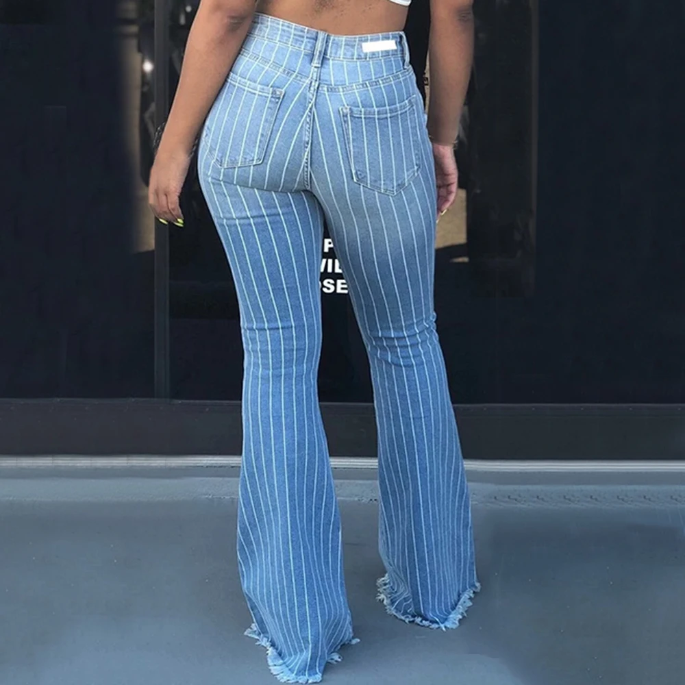 MoneRffi 2020 High Waist Flare Jeans Black Bell Bottom Ripped Female Jeans Women Denim Skinny Jeans Mom Wide Leg Plus Size Pants