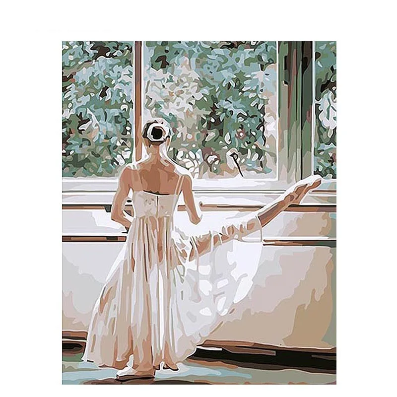 

Painting By Number Girl Coloring Handmade Drawing Acrylic Paint By Number 40x50 Frame On Canvas Picture Home Decoration Wall Art
