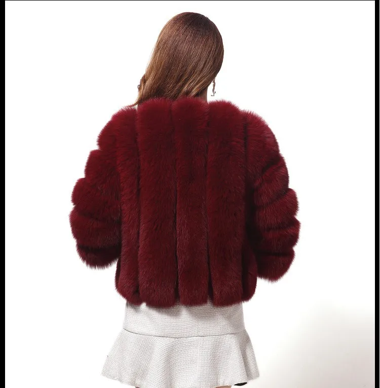 Manteau femme, Vetement, зимнее пальто для женщин, пальто из искусственного меха, искусственный Лисий мех норки, куртка в полоску, пальто WR747