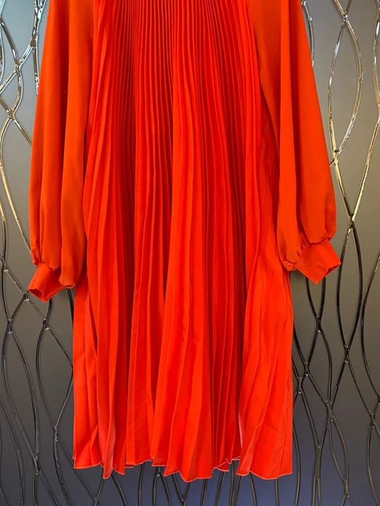 new winter women solid color was thin crimping collar dress 1004