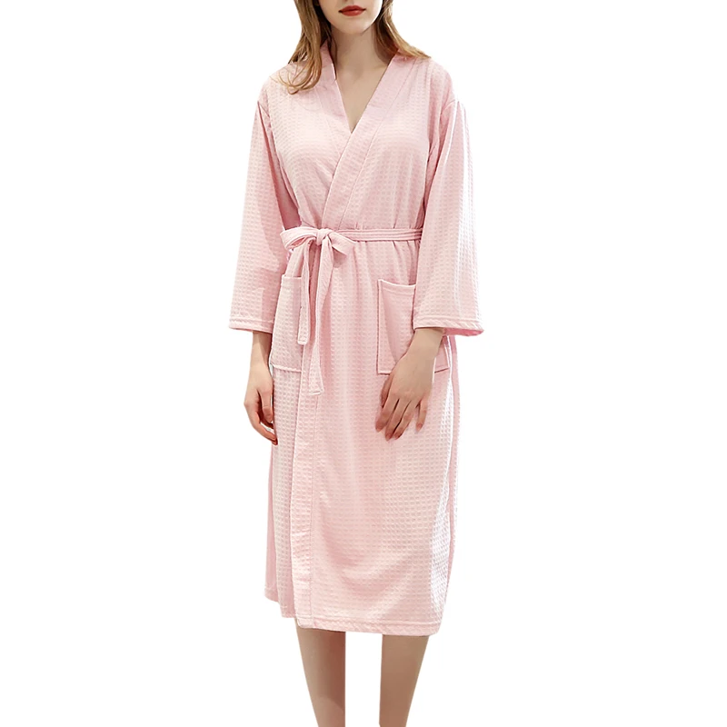 pink Sfit Women Bathrobe Nightgow Flannel Fleece Lace Up Sashes Robe Sleepwear Thicken Warm Autumn Winter Home Couple Bathrobe Female - Цвет: pink