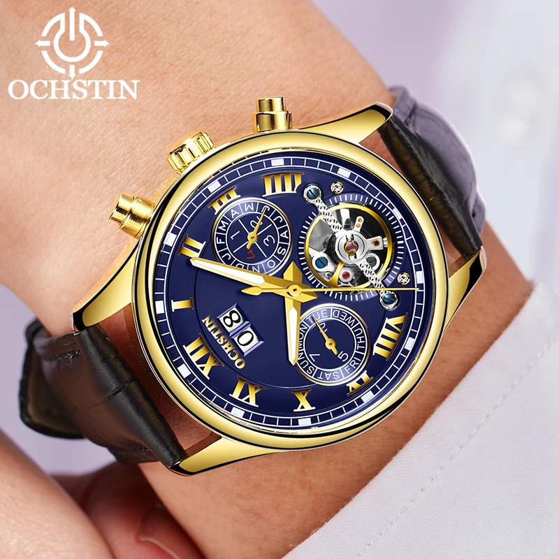 OCHSTIN мужские часы Топ бренд класса люкс бизнес автоматические часы Tourbillon водонепроницаемые механические часы relogio masculino