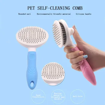 

2019 NEW Pet Automatic Self Cleaning Comb Dog Cat Grooming Deshedding Rake For Tangled Hair dog comb hairbrush
