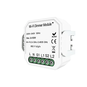 

MoesHouse DIY WiFi Smart 2 Way 2 Gang Light LED Dimmer Module Smart Switch Smart Life APP Remote Control Work Alexa Google Home