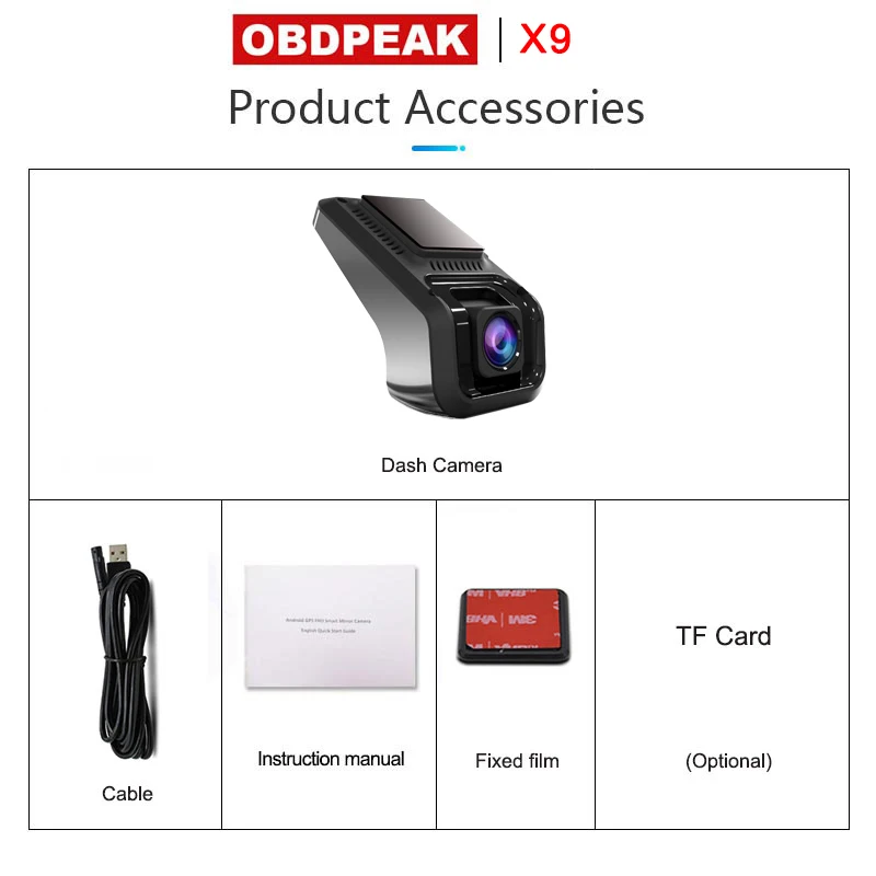 Rearview Mirror Obdpeak X9 Pro Car Video Camera Recorders 1080P HD