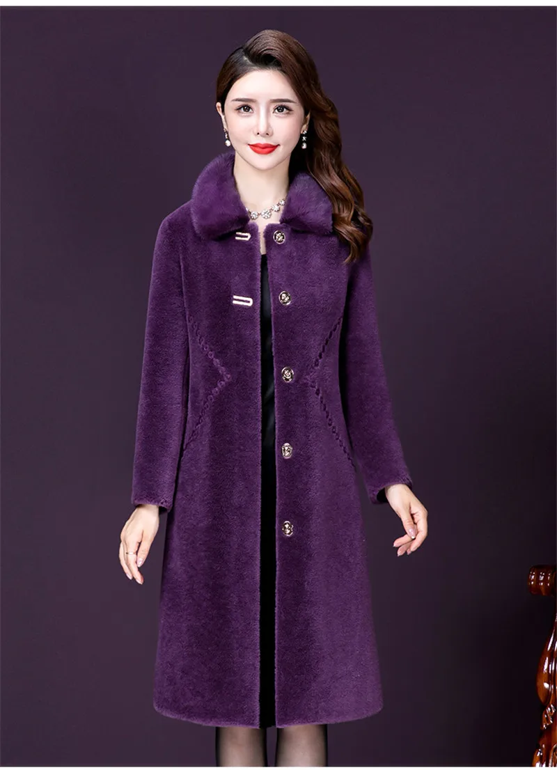 Fashion Women Fur Coat Winter 2020 Korean Style Single Breasted Slim Long Furry Coat Plus Size parka jacket women