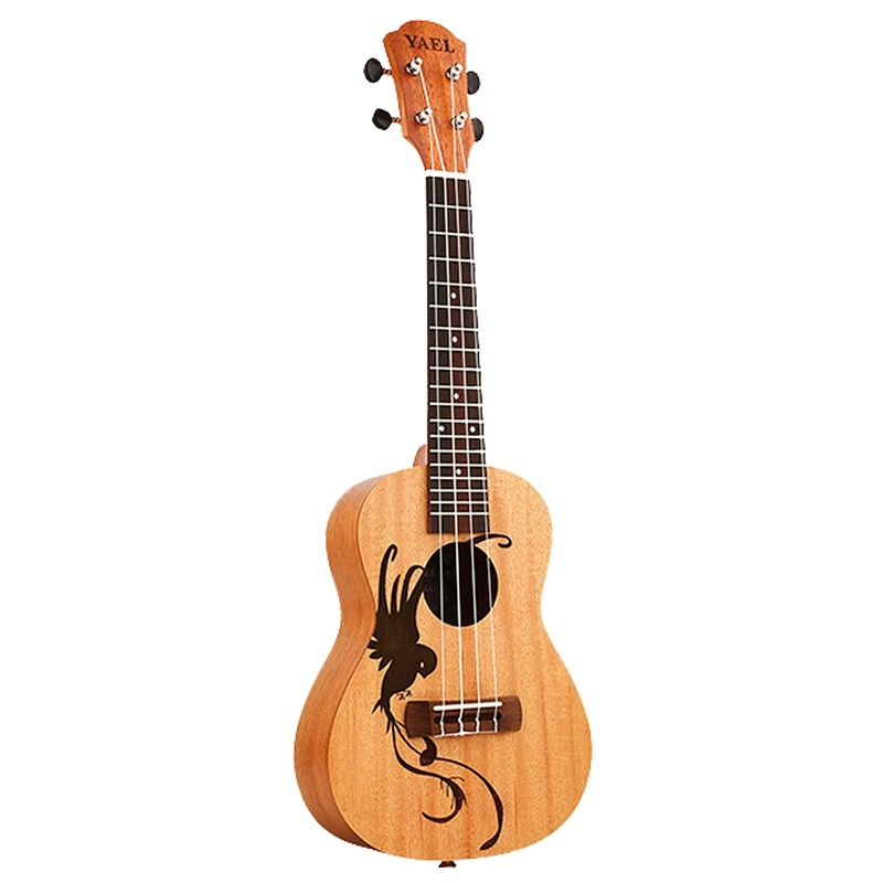 

YAEL 23 Inch Ukulele Mahogany Concert Ukulele Hawaiian Bird Pattern 4 Strings Small Guitar Musical Instruments Gifts