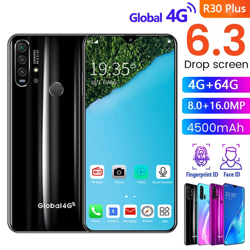 Global Version SOYES R30 Plus Mobile Phones 6.3inch 4G LTE Cell Phones Android face ID 4500mAh Smartphone 4GB RAM 64GB ROM Phone Global Version SOYES R30 Plus Mobile Phones 6.3inch 4G LTE Cell Phones Android face ID 4500mAh Smartphone 4GB RAM 64GB ROM Phone