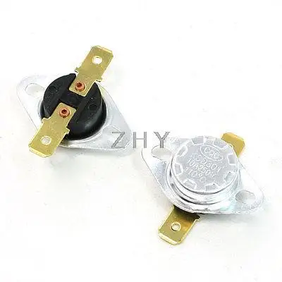 

2 Pcs 110C 250V 10A NC Temperature Controlled Plastic Switch KSD301