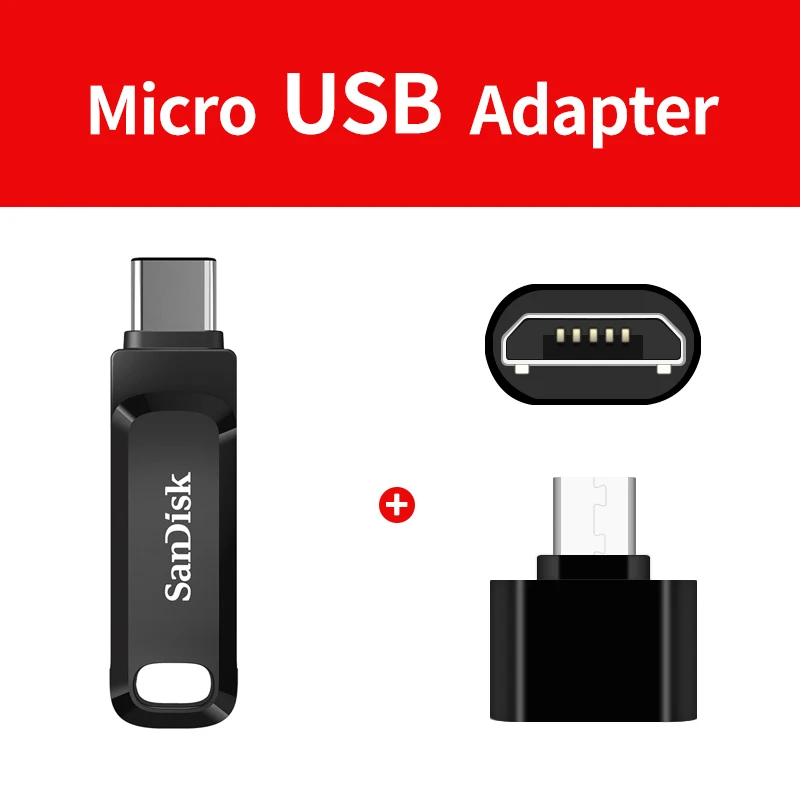 SD-DDC3-Micro SanDisk DDC3 OTG флэш-накопитель USB 128 Гб 64 ГБ 32 ГБ USB3.0 TYPE-C флеш-накопитель Флешка карта памяти запоминающее устройство флеш-накопитель - Цвет: SD-DDC3-Micro