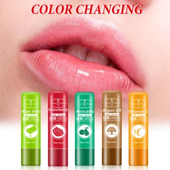 

Aichun Lip Balm Fruit Series Color-changing Lip Care Moisturizing and Hydrating Anti-drying Lipsticks Strawberry Aloe Vera 4ml