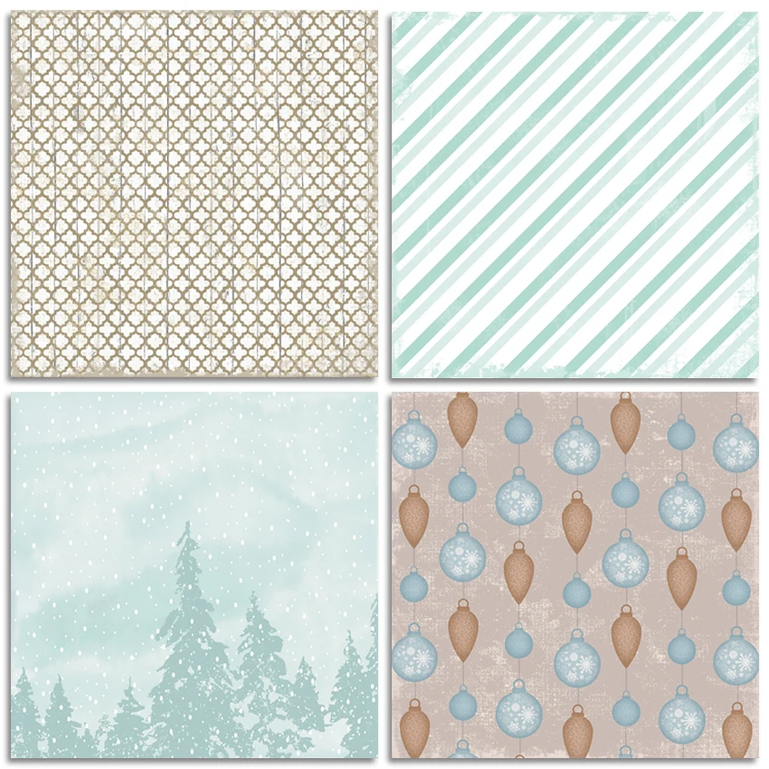 24 sheets 6"X6" Sounds of Snow patterned paper Pad Scrapbooking paper pack handmade craft Background pad Alinacraft
