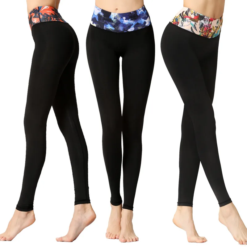 New Ladies High Waist Printing Sports Nine Pants Outdoor Sports Fitness Clothes Dance Fitness Pants Women Leggings Women